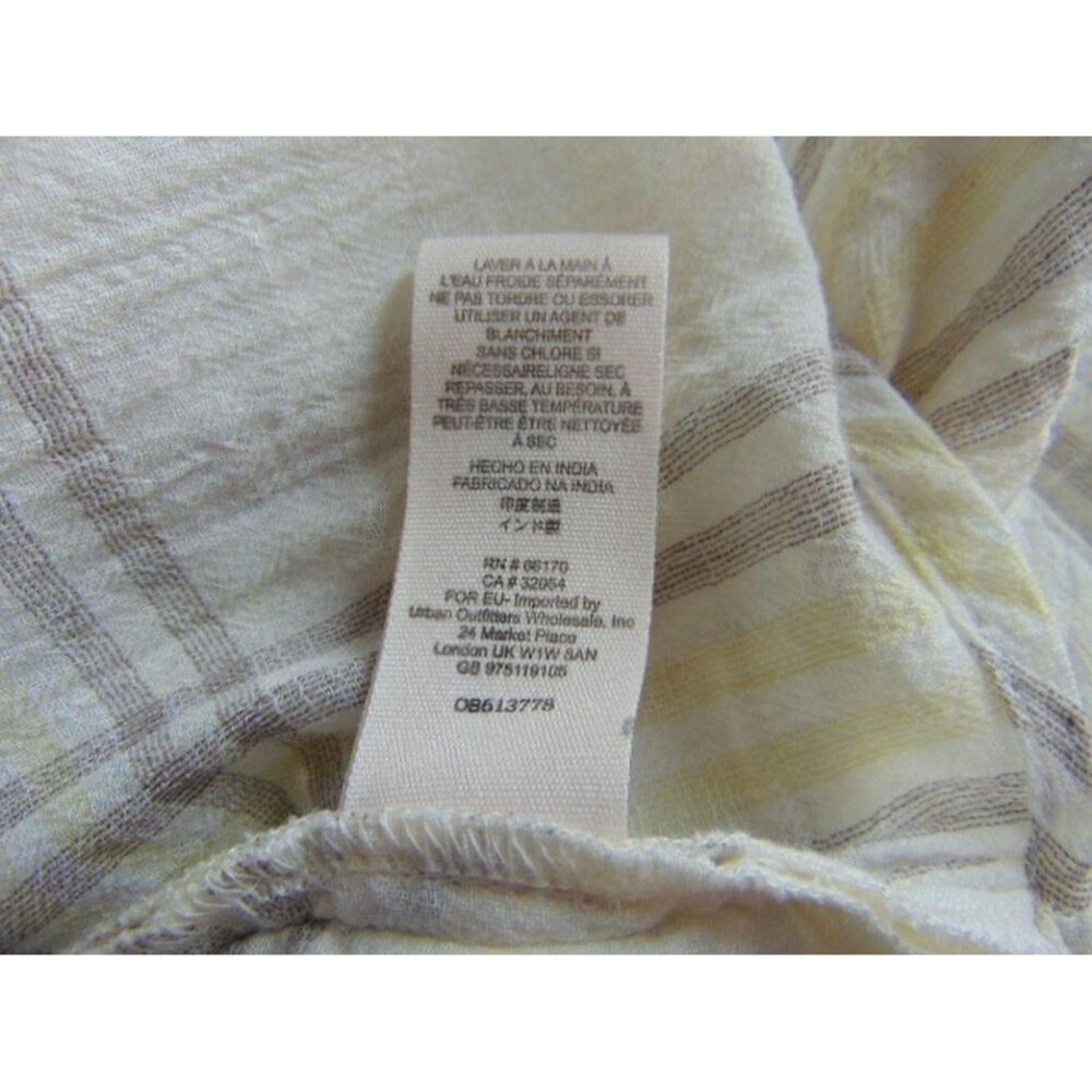 Free People Ivory Cutie Plaid Crop Top M Button Front Dolman Sleeves OB613778 - Picture 10 of 15